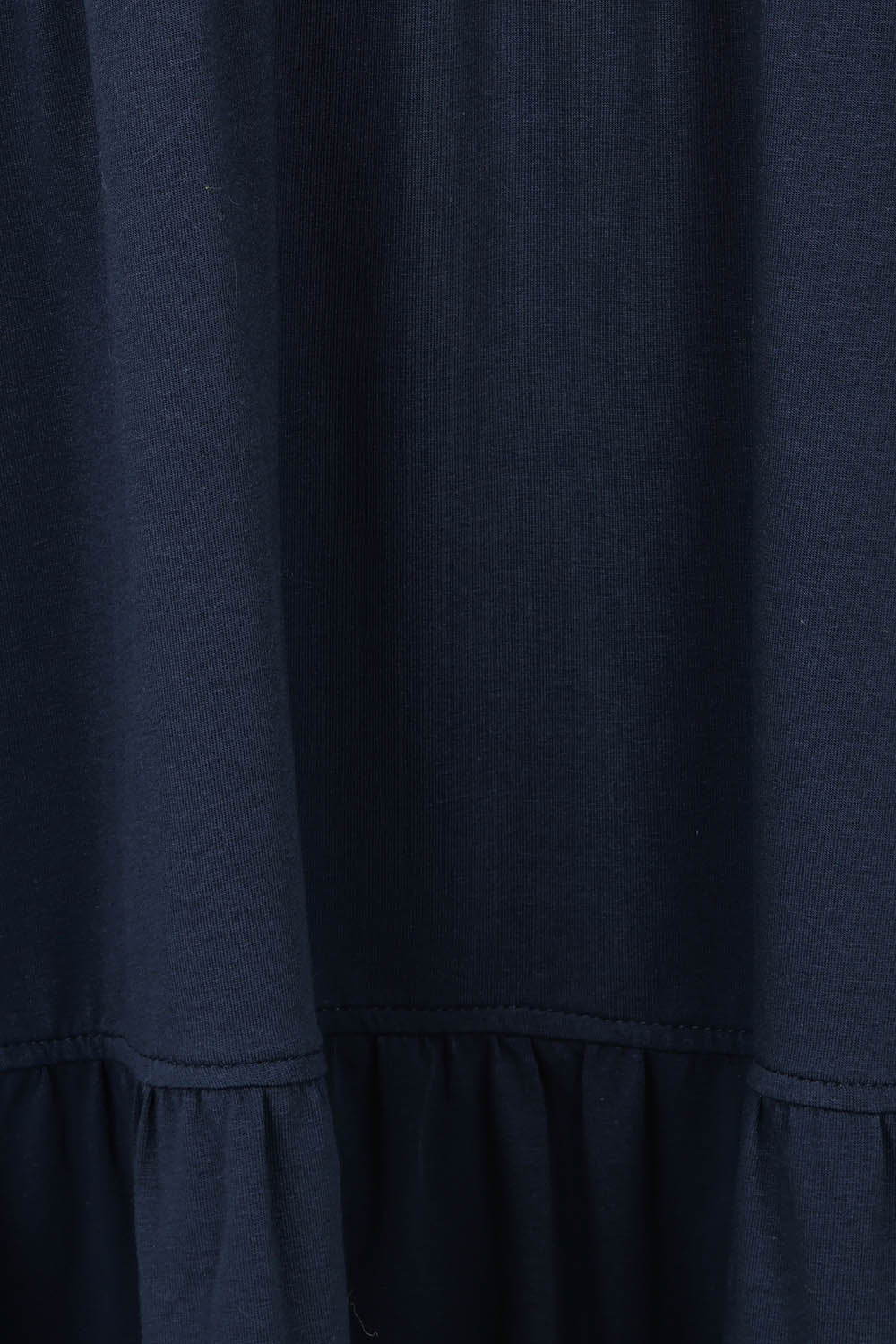 Product shot of The Tiered Jersey Dress in colour Navy (Blue), detail
