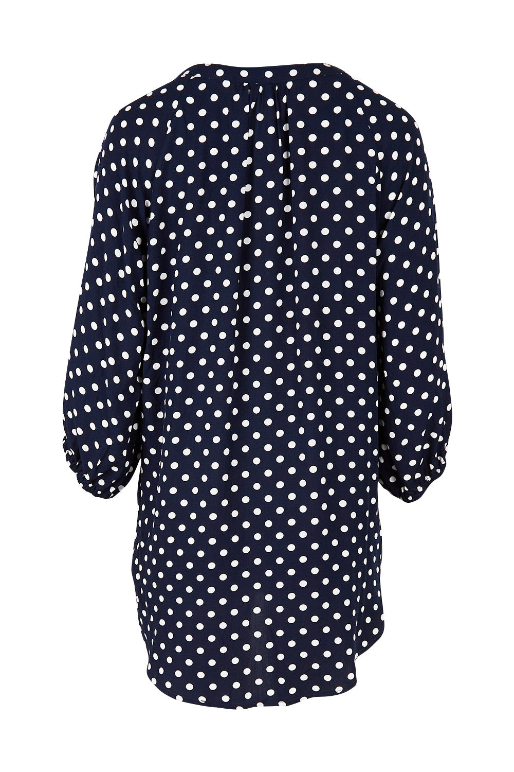 Product shot of The Perfect Relaxed Fit Shirt in colour Navyspot (Blue), from the back