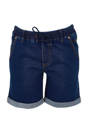 Product shot of The Weekender Shorts in colour Darkdenim (Blue), from the front