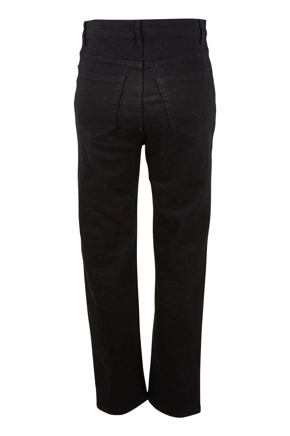Product shot of The Keepers Highwaisted Straight Jean in colour Black (Black), from the back