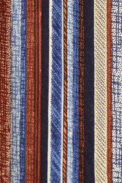 Product shot of The Long Sleeve Crew Neck Shirt in colour Camelstrip (Blue), detail