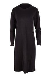 Product shot of The Everyday Knit Midi Dress in colour Black (Black), from the front