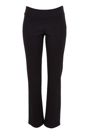 Product shot of The Pull On Ponte Boot Leg Pant in colour Black (Black), from the front