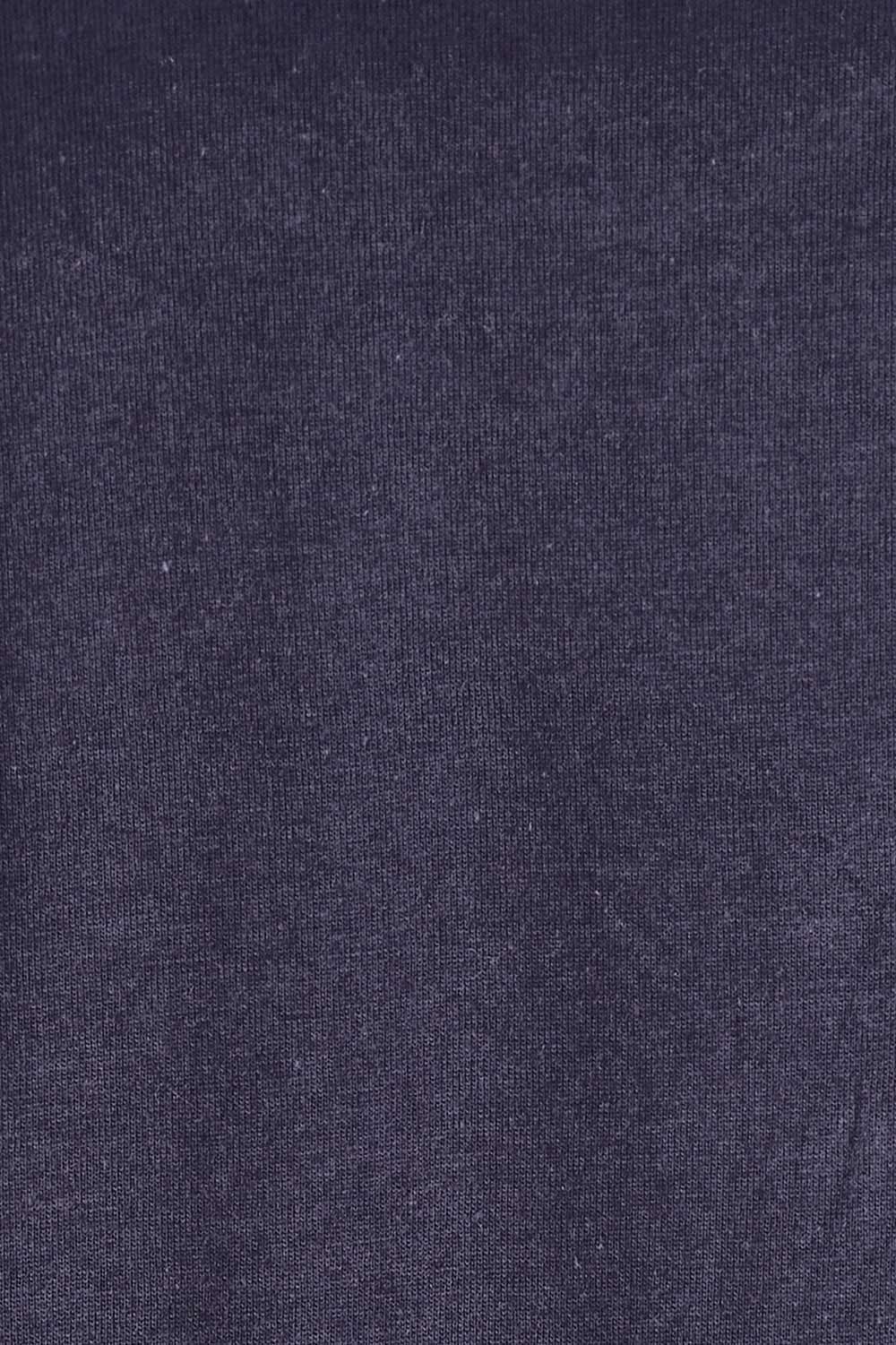 Product shot of The Rib Trim Long Sleeve Tee in colour Navy (Blue), detail