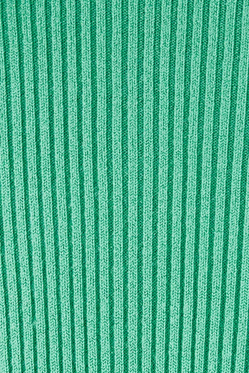 Product shot of The Essential Soft Rib Skivvy in colour Seafoam (Green), detail