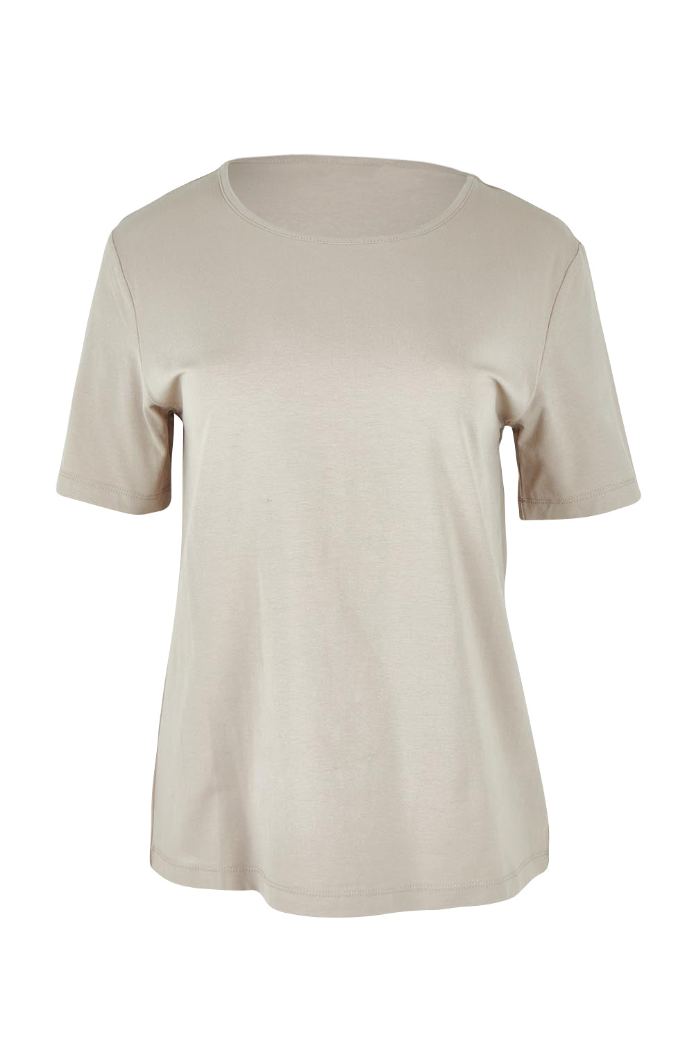 Product shot of The Keepers Tee in colour Latte, from the front
