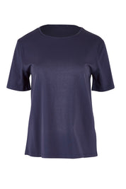 Product shot of The Keepers Tee in colour Navy (Blue), from the front