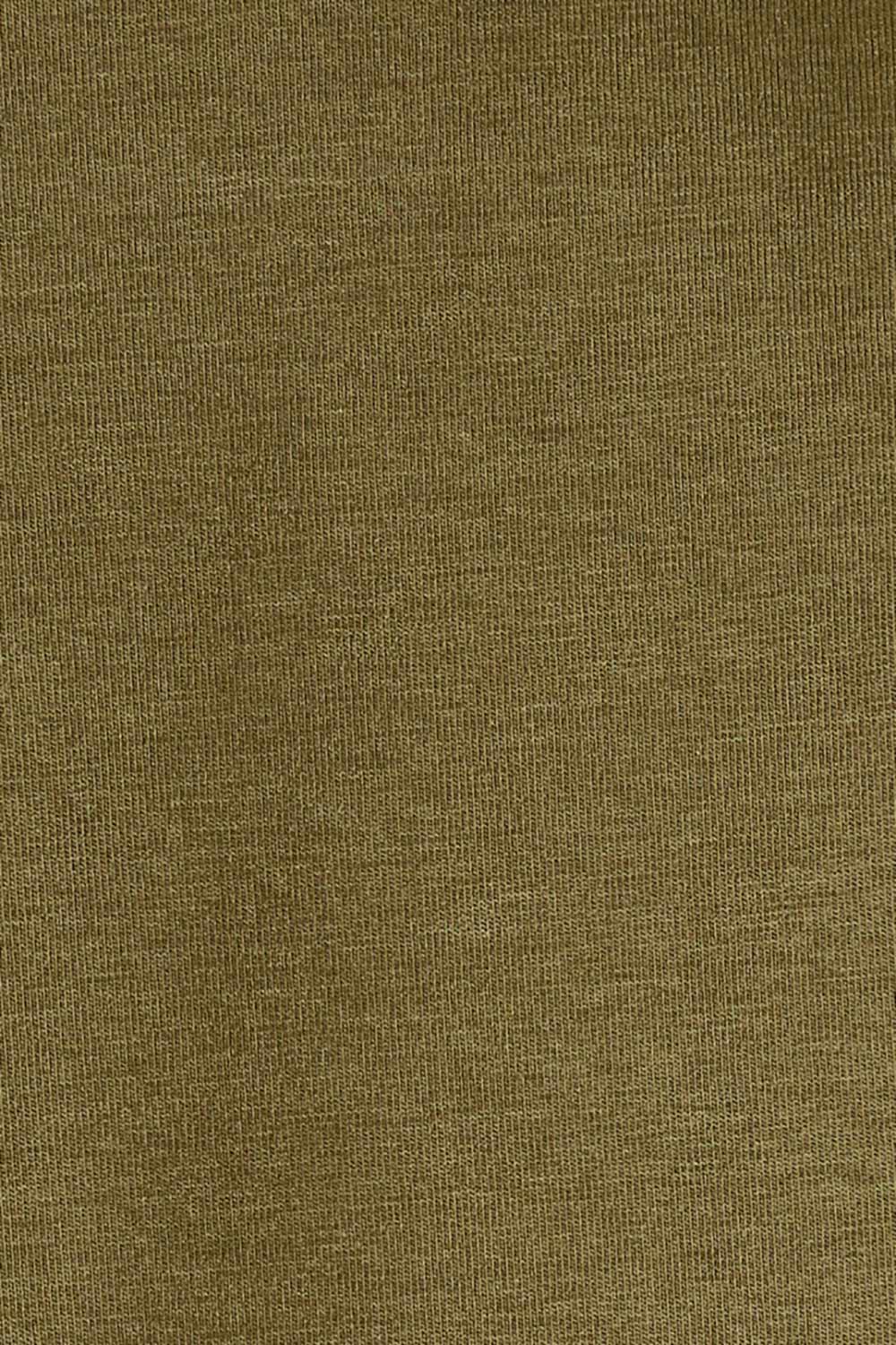 Product shot of The Keepers 3/4 Sleeve Tee in colour Khaki (Green), detail