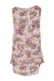 Product shot of The Woven Swing Tank in colour Multispot (White), from the back