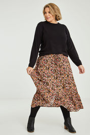 Preloved The Pull On Fit And Flare Skirt - Floral