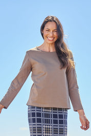 The Keepers Cotton Long Sleeve Tee – Cocoa