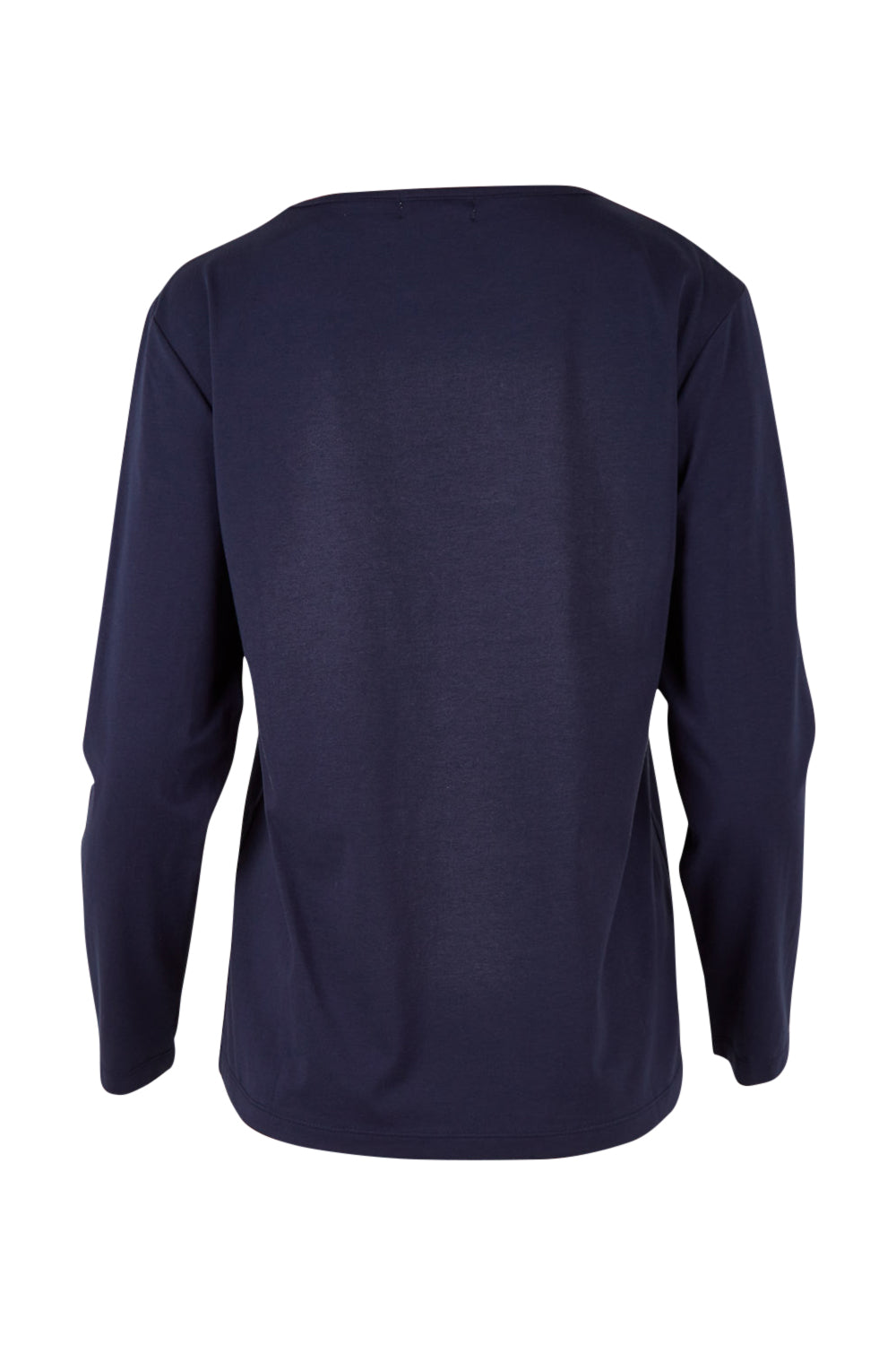 Product shot of The Keepers Long Sleeve Tee in colour Darknavy (Blue), from the back