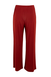 Product shot of The Recycled Wide Leg Pant in colour Terracotta, from the back