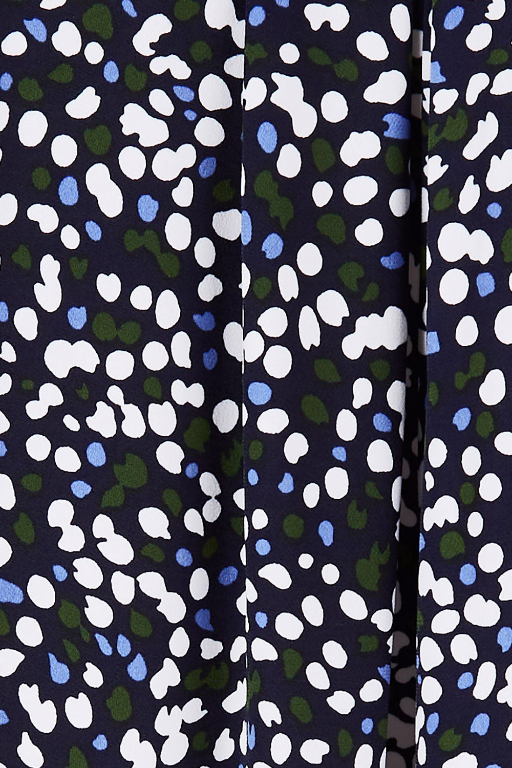 Product shot of The Print Back Pleat Tee Dress in colour Multispot (Blue), detail