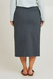 Preloved The 5 Pocket Denim Midi Skirt - Deepocean