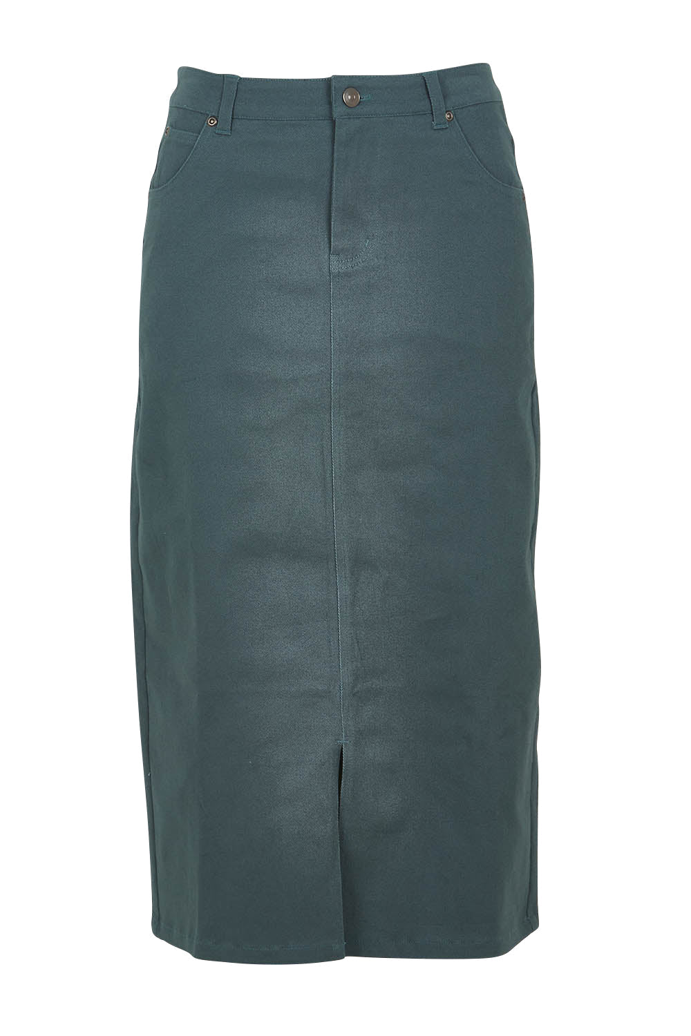 Preloved The 5 Pocket Denim Midi Skirt - Deepocean