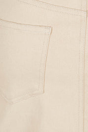 Product shot of The 5 Pocket Denim Midi Skirt in colour Echru, detail