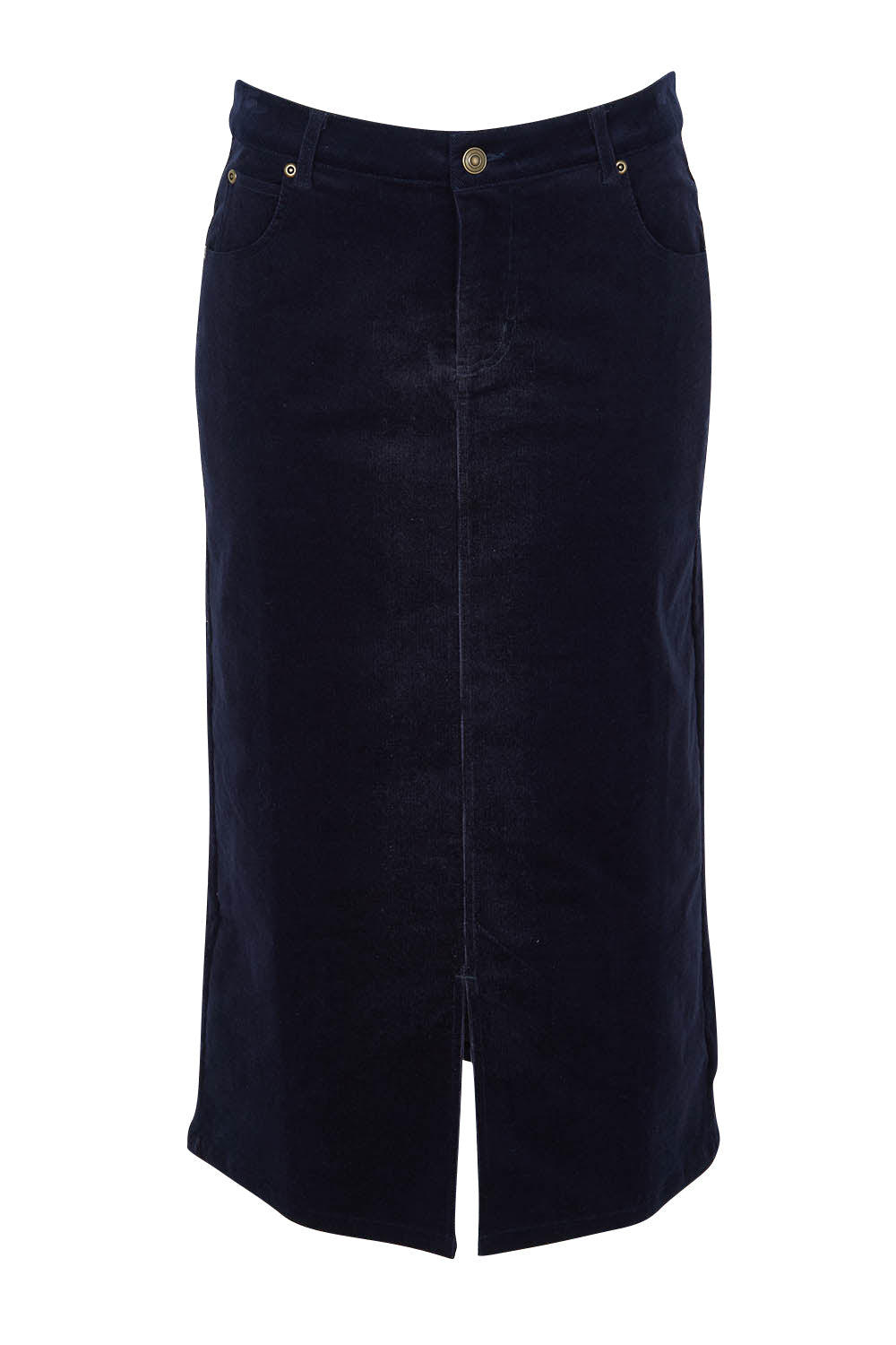 Preloved The 5 Pocket Cord Midi Skirt - Darknavy