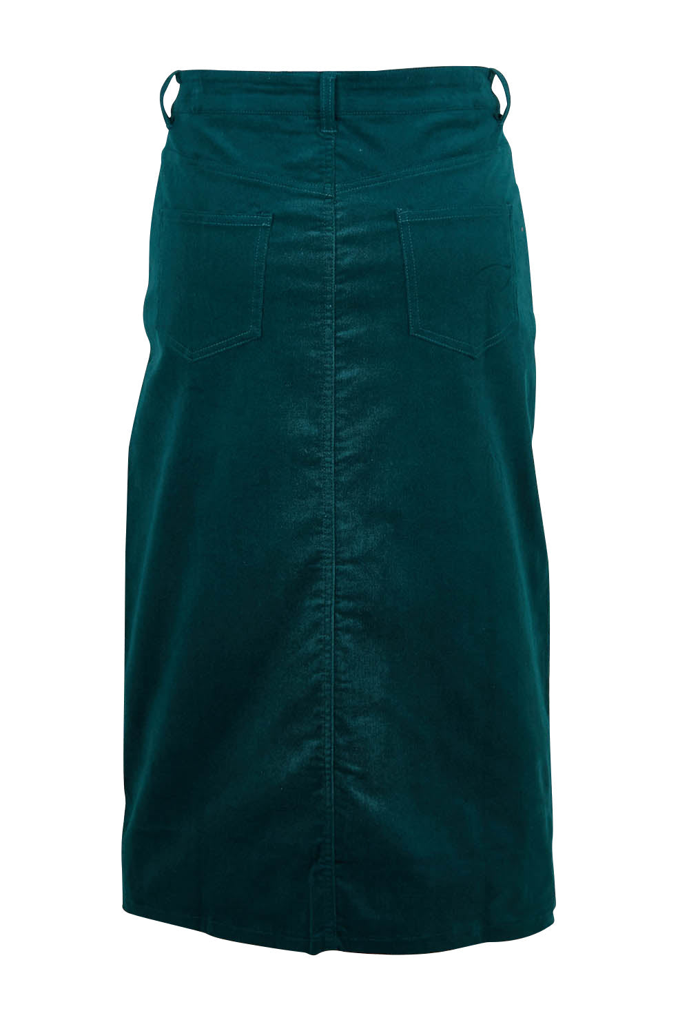 Preloved The 5 Pocket Cord Midi Skirt - Petrol