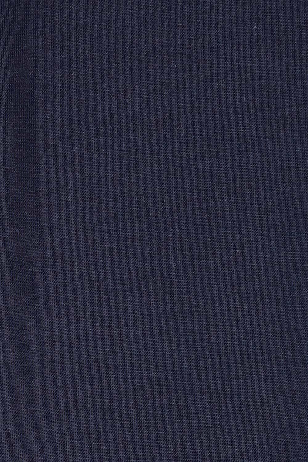 Product shot of The Luxe Cotton Tee Dress in colour Navy (Blue), detail