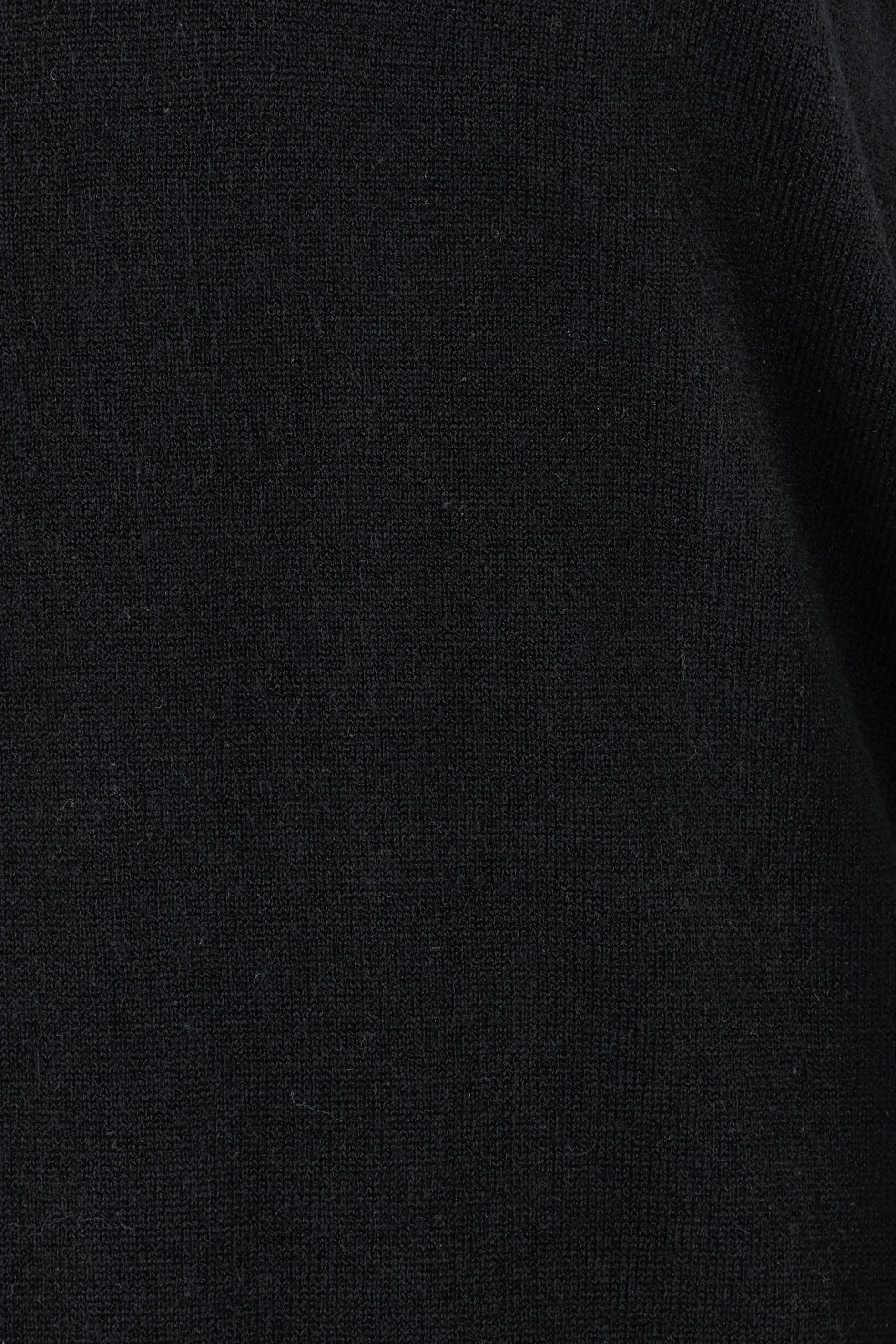 Product shot of The Keepers Soft V Neck Jumper in colour Black (Black), detail