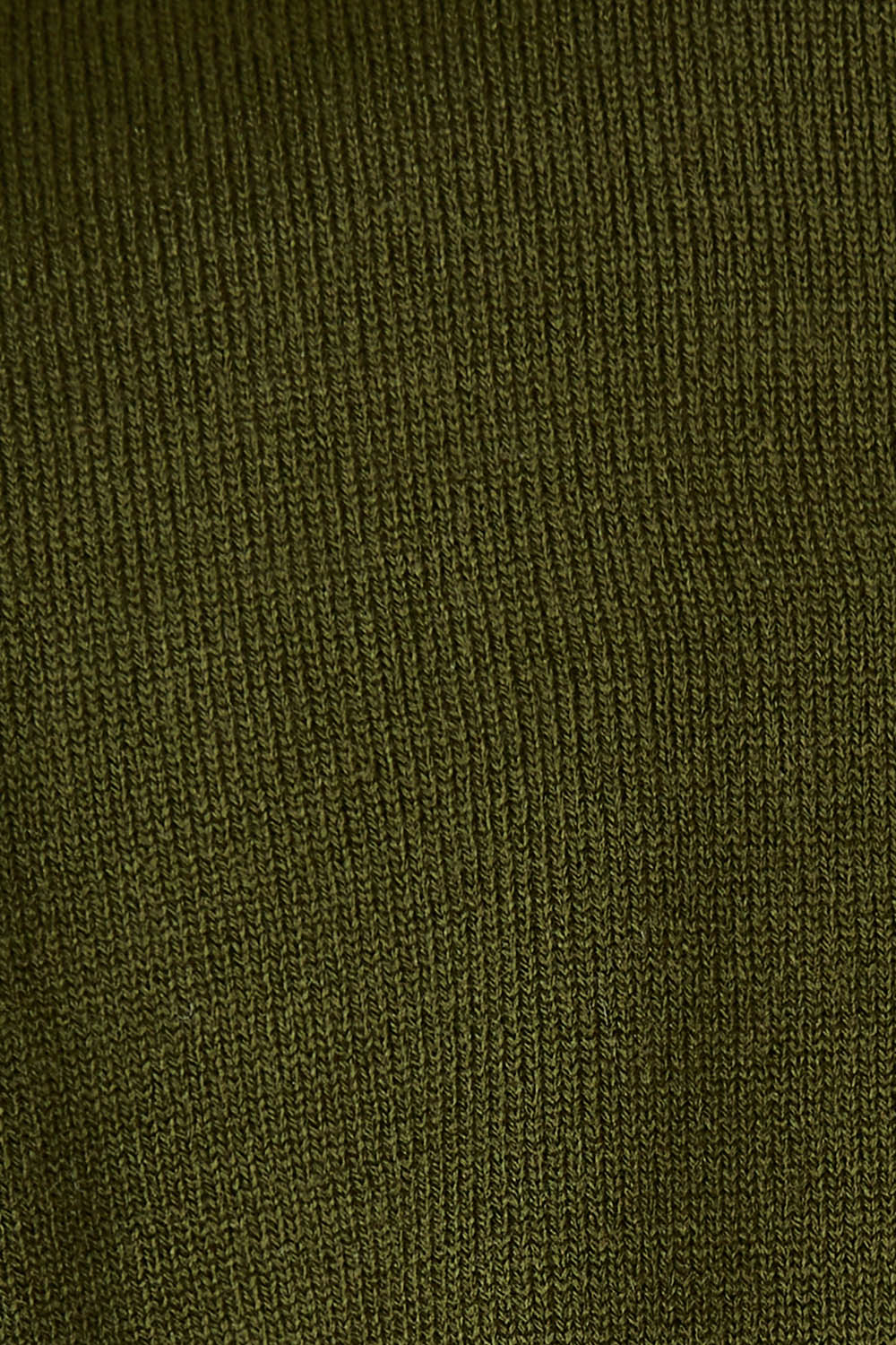 Product shot of The Keepers Soft V Neck Jumper in colour Darkolive (Green), detail