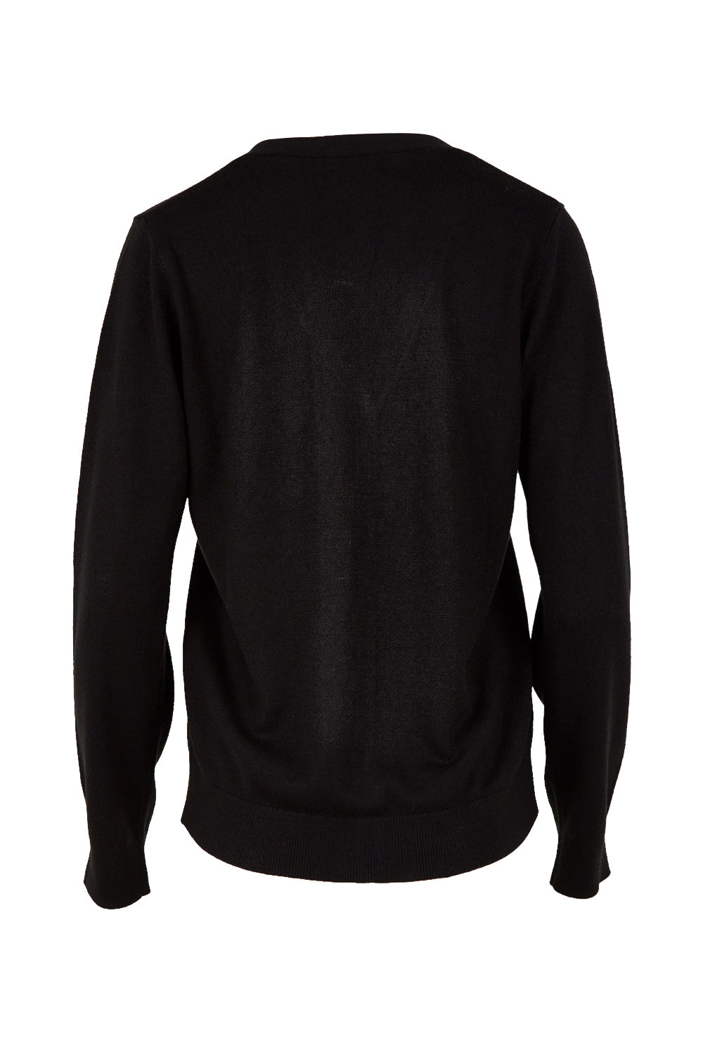 Product shot of The Keepers Soft Button Up Cardigan in colour Black (Black), from the back
