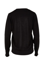 Product shot of The Keepers Soft Button Up Cardigan in colour Black (Black), from the back