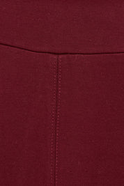 Product shot of The Fit And Flare Ponte Skirt in colour Cognac (Red), detail