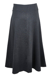Product shot of The Fit And Flare Ponte Skirt in colour Greymarle (Grey), from the back