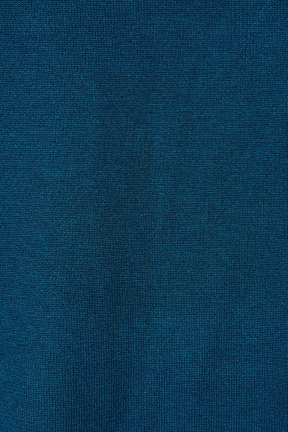 Product shot of The Transeasonal Short Sleeve Jumper in colour Petrol (Blue), detail