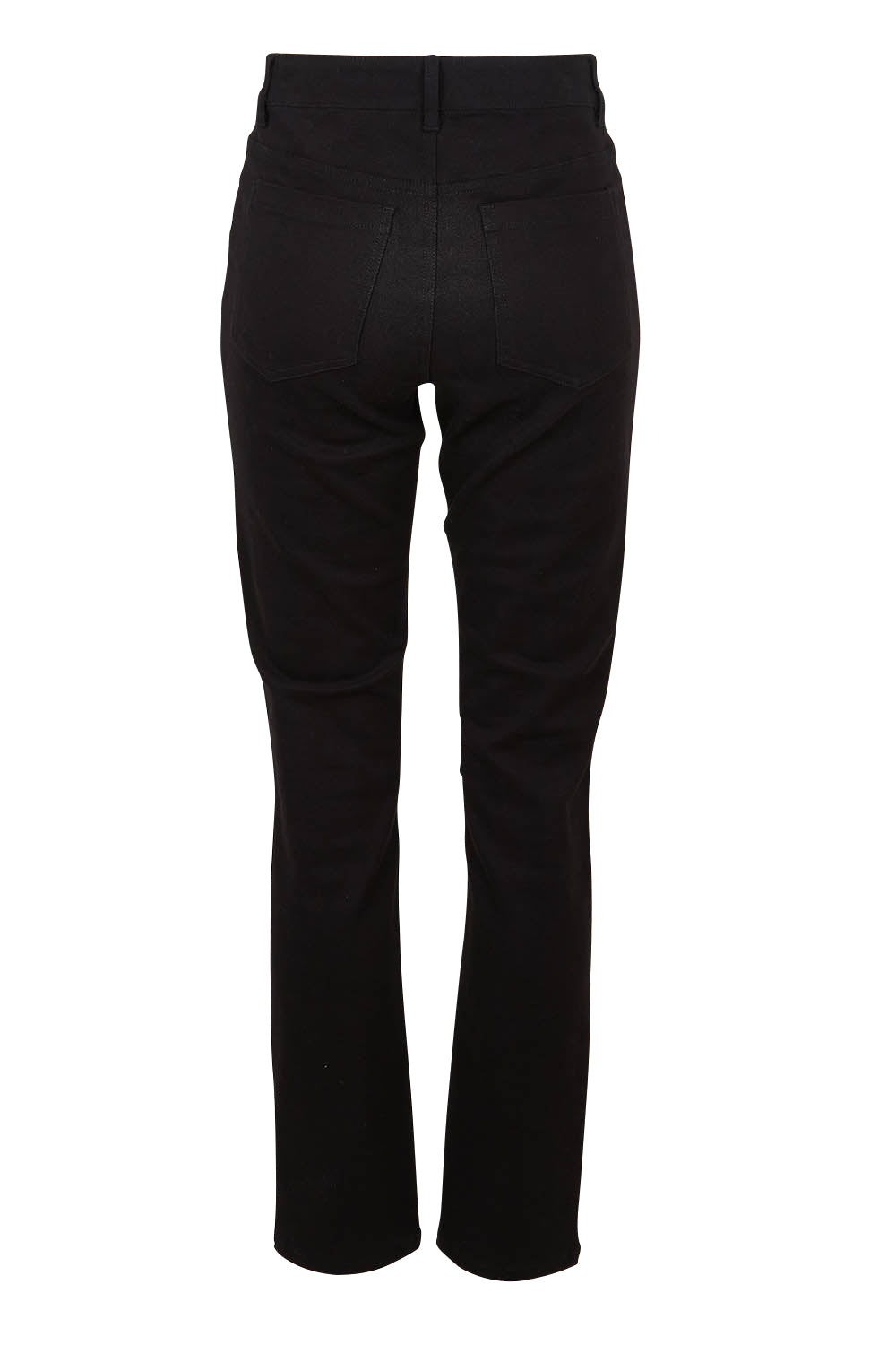 Product shot of The Stretch Coloured Denim Jean in colour Black (Black), from the back