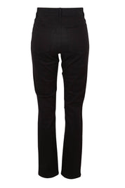 Product shot of The Stretch Coloured Denim Jean in colour Black (Black), from the back
