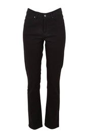 Product shot of The Stretch Coloured Denim Jean in colour Black (Black), from the front