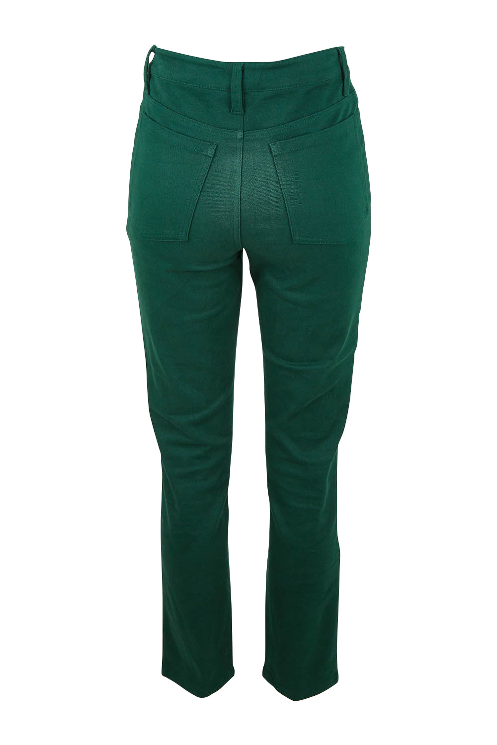 Product shot of The Stretch Coloured Denim Jean in colour Peacock (Blue), from the back