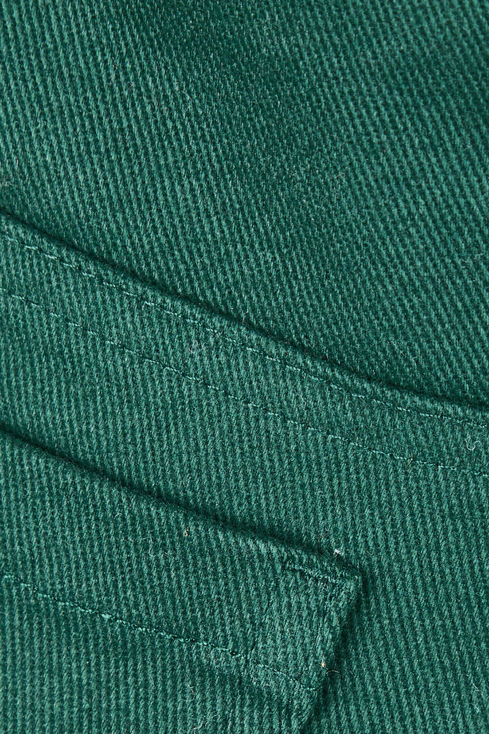 Product shot of The Stretch Coloured Denim Jean in colour Peacock (Blue), detail