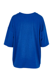 Product shot of The Keepers Elbow Length Tee in colour Frenchblue (Blue), from the back