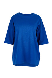 Product shot of The Keepers Elbow Length Tee in colour Frenchblue (Blue), from the front