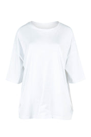 Product shot of The Keepers Elbow Length Tee in colour White (White), from the front