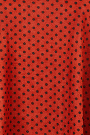 Product shot of The Spot Swing Knit Tee in colour Burntred (Red), detail
