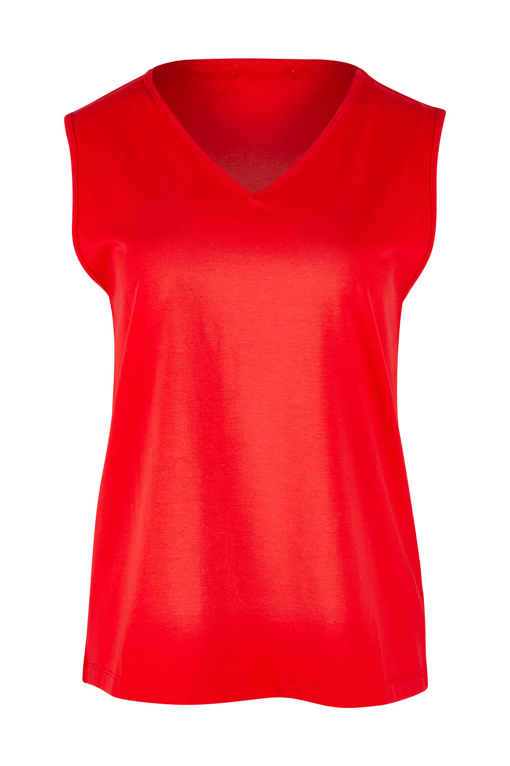 Product shot of The Keepers Cotton Tank in colour Red (Red), from the front