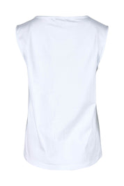 Product shot of The Keepers Cotton Tank in colour White (White), from the back