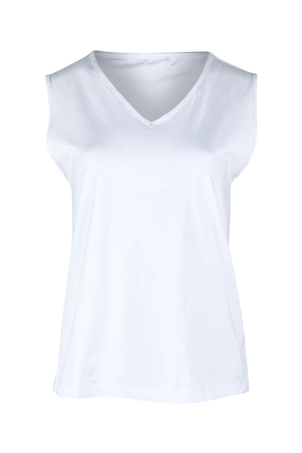 Product shot of The Keepers Cotton Tank in colour White (White), from the front