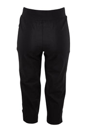 Product shot of The X Detail Capri Pant in colour Black (Black), from the back