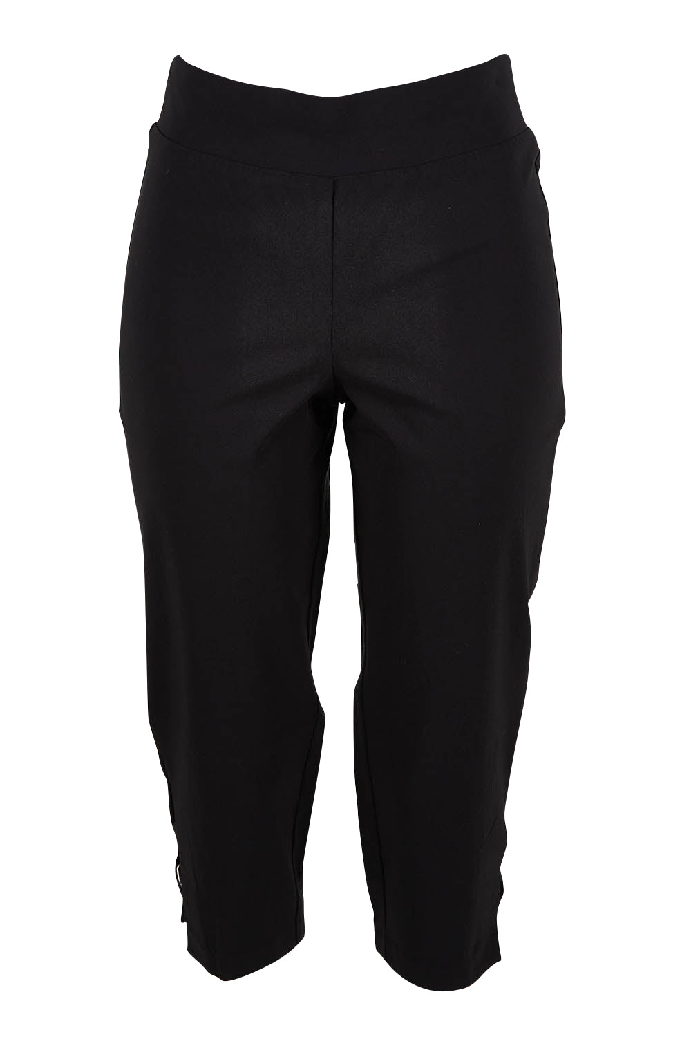 Product shot of The X Detail Capri Pant in colour Black (Black), from the front