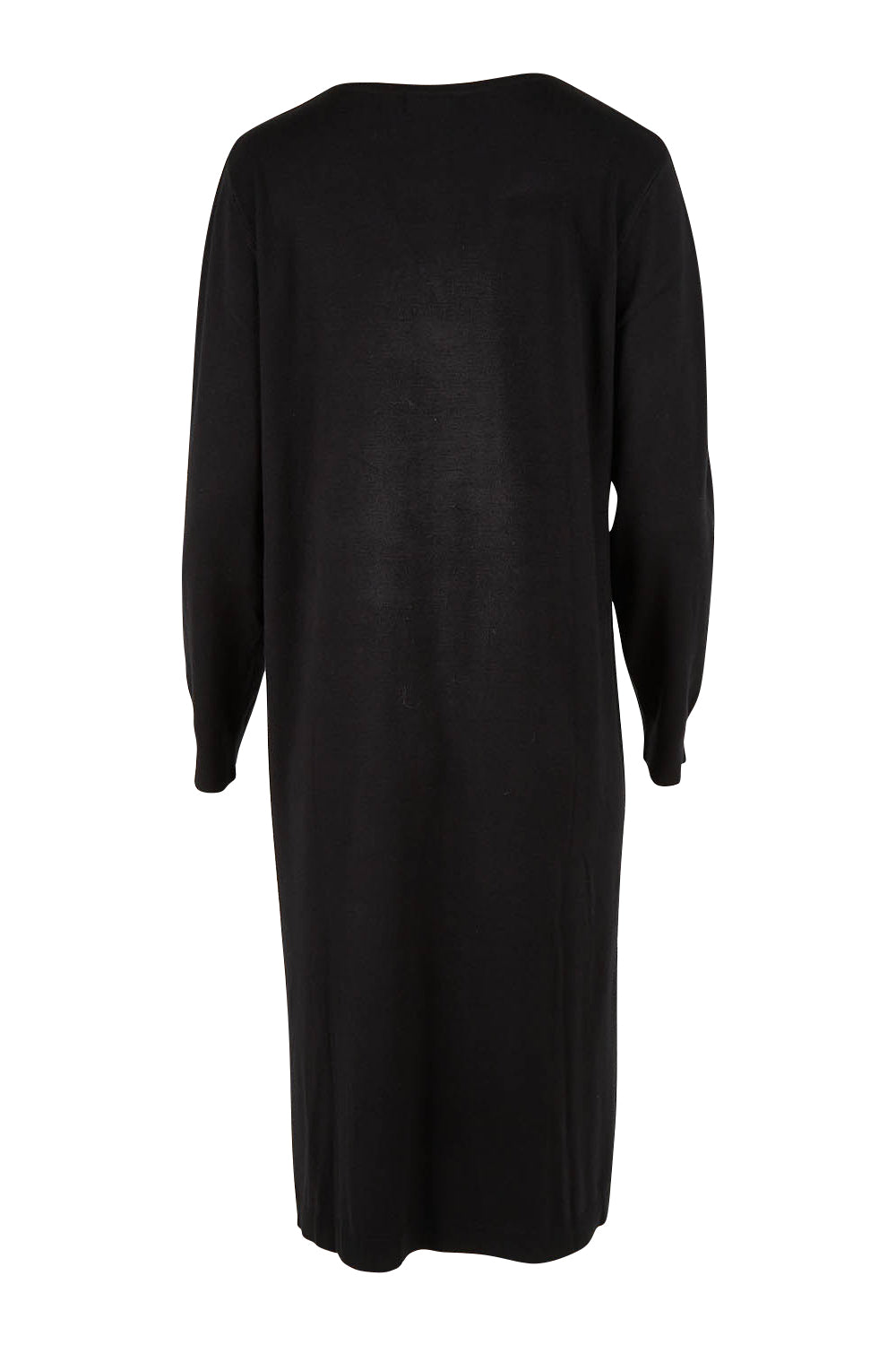 Product shot of The Transeasonal Knit Dress in colour Black (Black), from the back