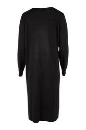 Product shot of The Transeasonal Knit Dress in colour Black (Black), from the back