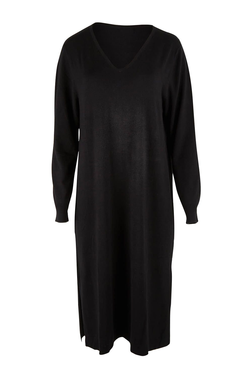 Product shot of The Transeasonal Knit Dress in colour Black (Black), from the front