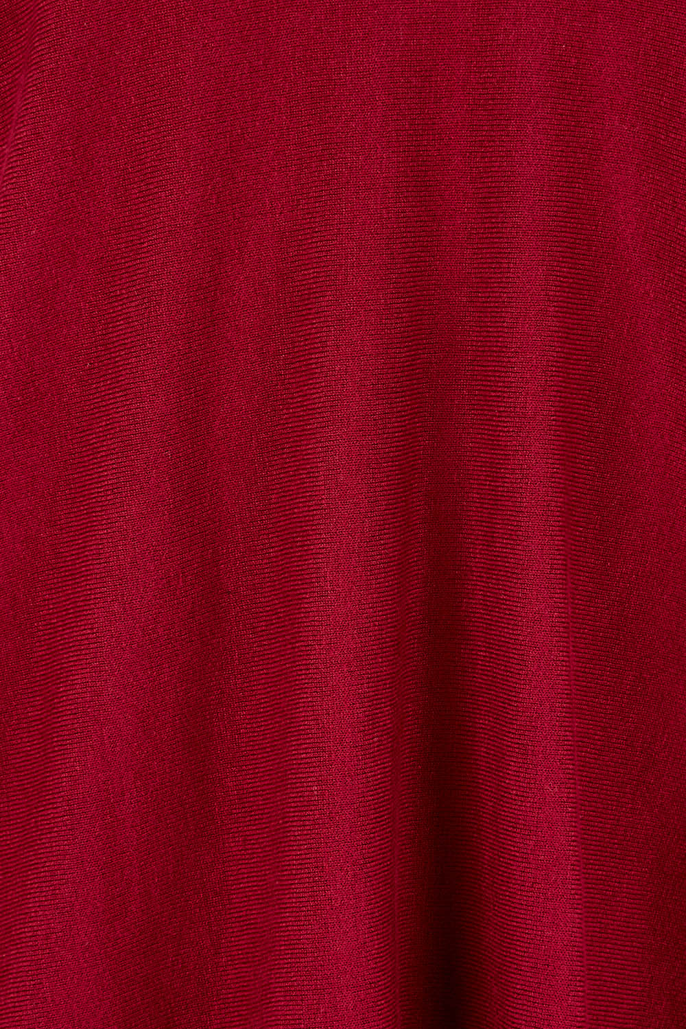 Product shot of The Relaxed V Neck Knit Tee in colour Raspberry (Red), detail