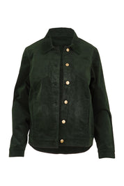 Product shot of The Keepers Cord Jacket in colour Deepforest (Green), from the front